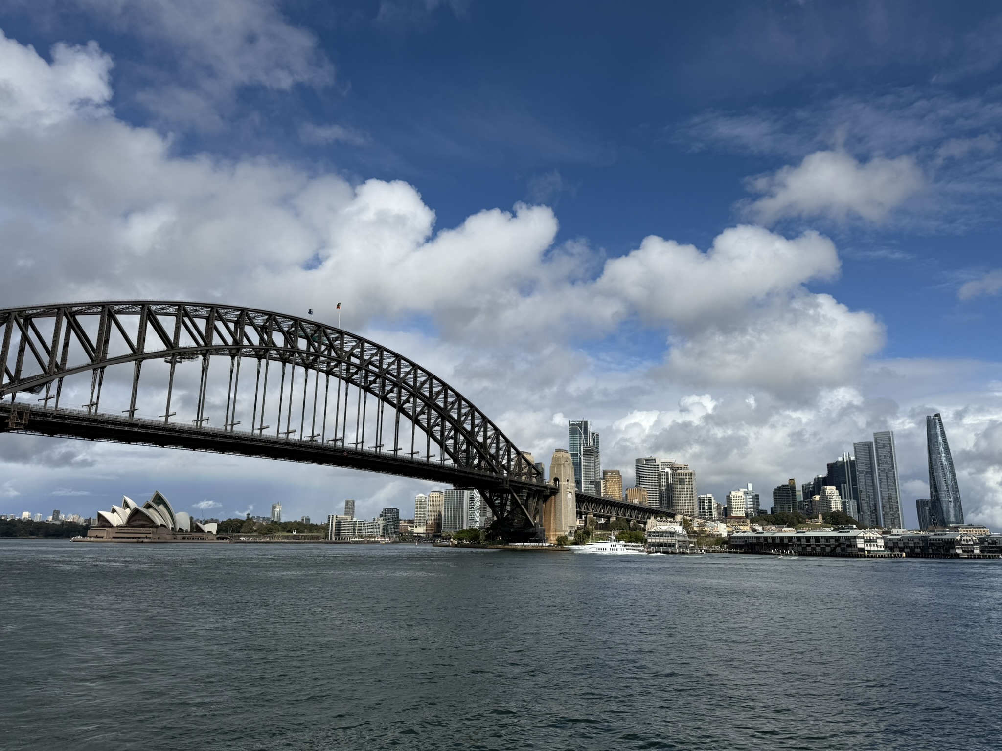 View of the Sydney Harbour Bridge, Opera House, and Downtown during our family travel adventure