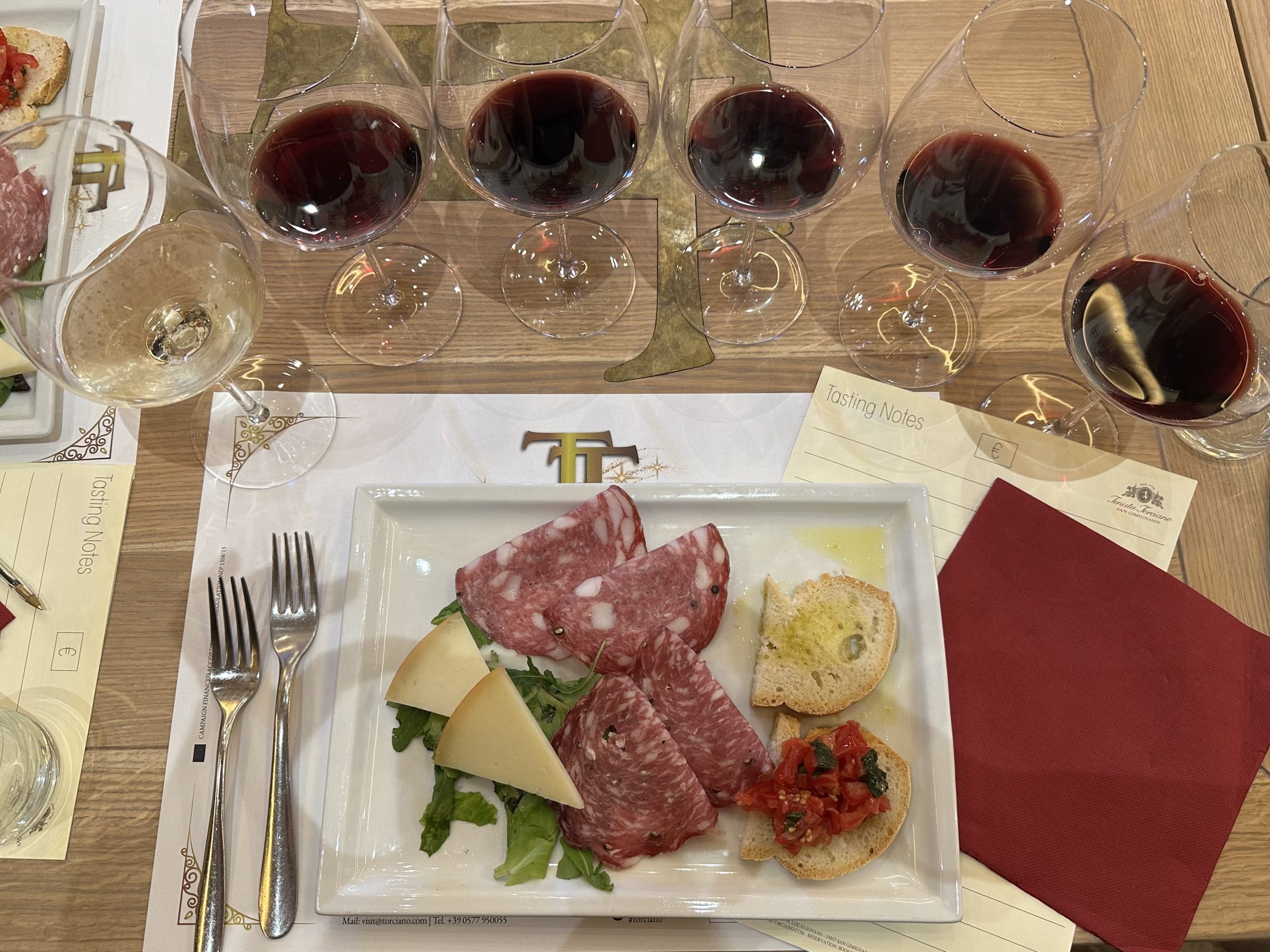 Wine and charcuterie board from our experience